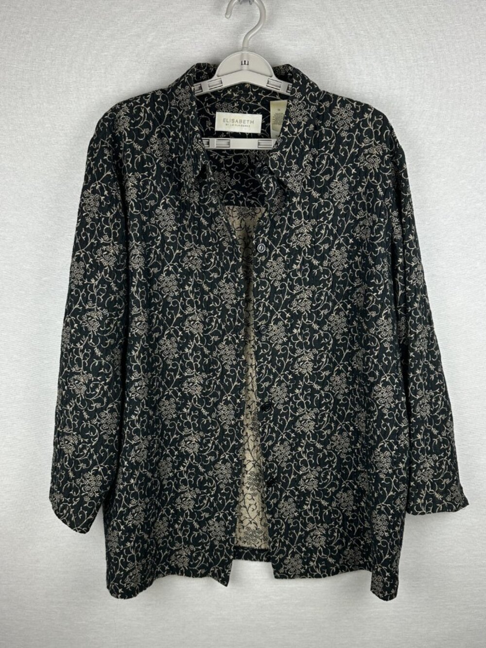 Elizabeth by Liz Claiborne Long Sleeve Collared Button-Down Women's Shirt 1X - Picture 2 of 11